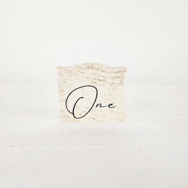 Marble Table Seating Number - Black